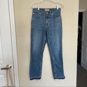 everlane high rise straight jeans